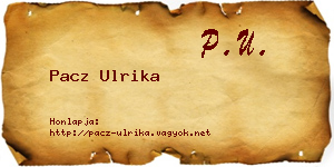 Pacz Ulrika névjegykártya
